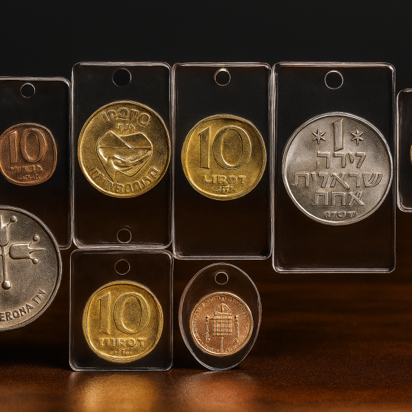 Monedas Shekel trabajada en Acrílico / VALOR ES POR UNIDAD